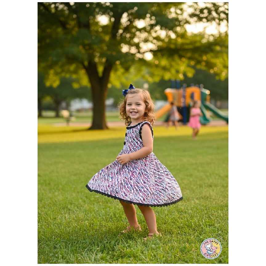 Confetti Print Sleeveless Twirl Cotton Dress