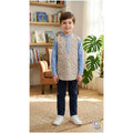 Boys Floral Mandarin Top