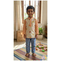 Boys Orange Sunshine Mandarin Collar Shirt