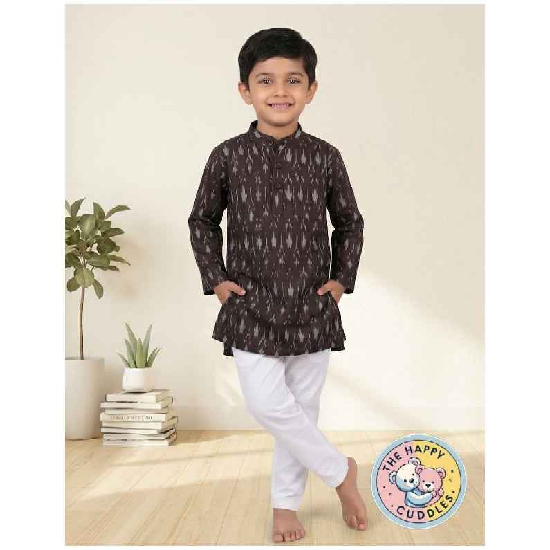 Festive Kurta Set for Boys- Brown