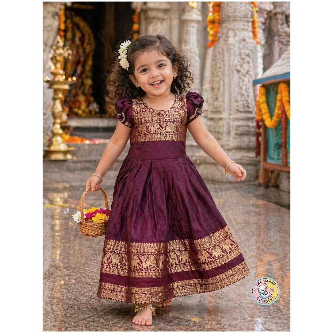 Marun and Gold Glam frock