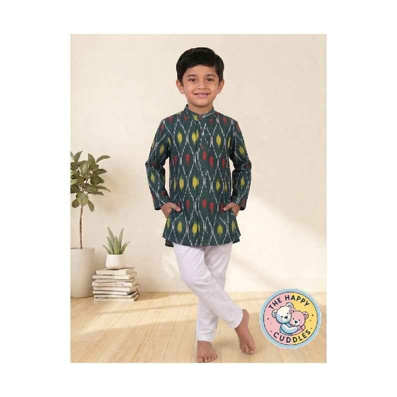 Festive Emerald Diamond Kurta Set