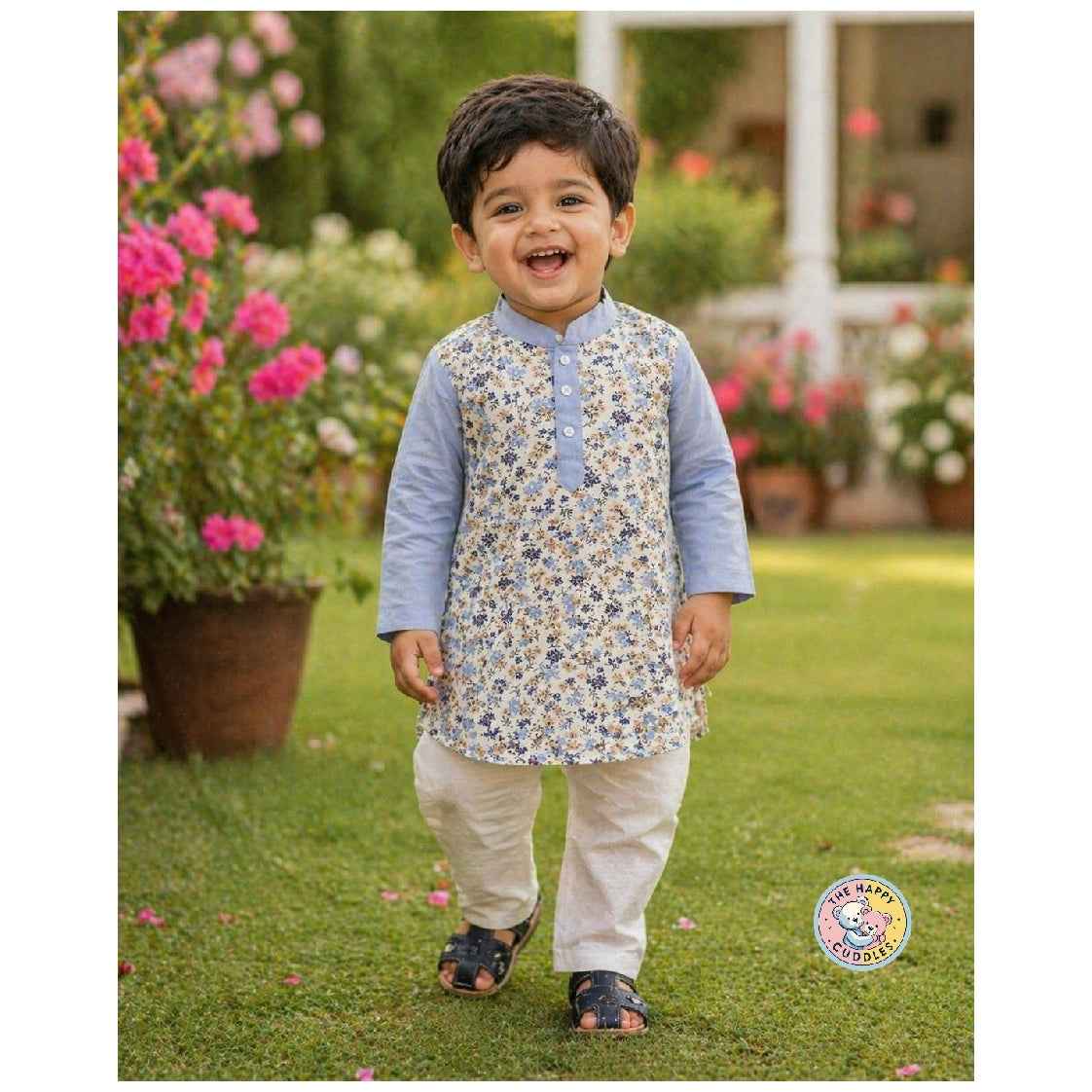 Garden Bloom Mandarin Collar Shirt