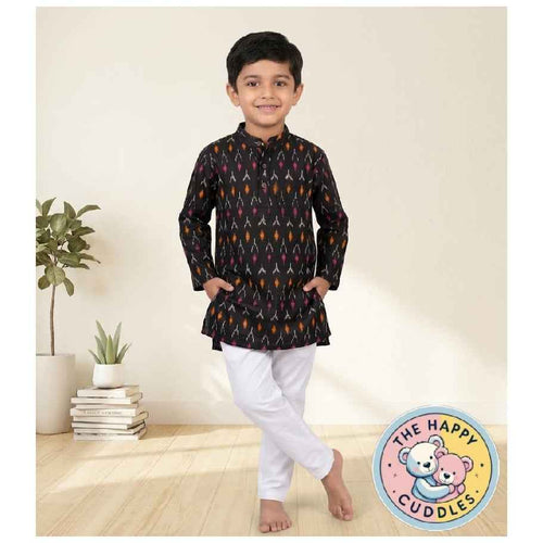 Black prism Festive handloom Kurta Set