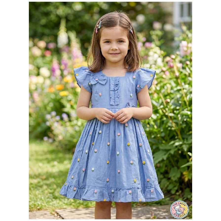 Sky Blue Bow styled Frock
