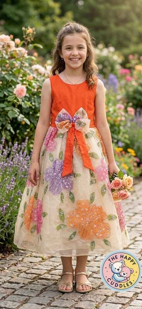 GIRLS PARTY WEAR - ORANGE