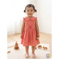 Premium Mulchanderi Embroidered Kids Dress-Peach