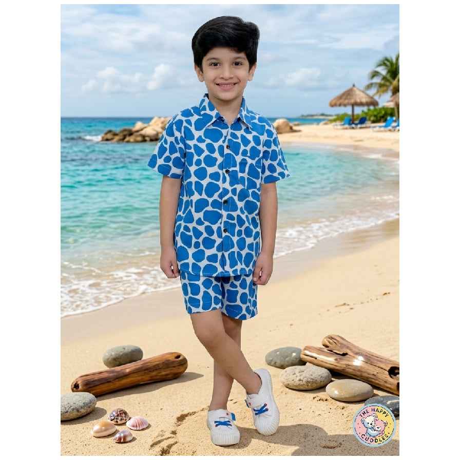 Blue Geometric Cabana Set