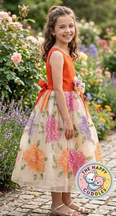 GIRLS PARTY WEAR - ORANGE