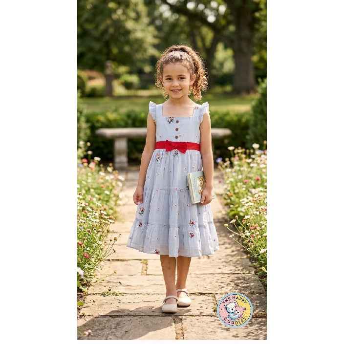 Mul Chanderi Elegant Frock -Grey