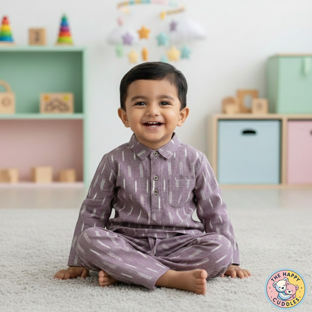 Premium Handspun cotton Boys suit Grey
