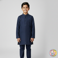 Plain Kurta Top for Boys Blue