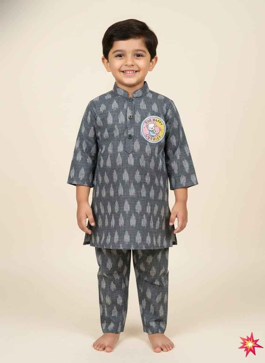 Premium Handspun cotton Boys suit Grey