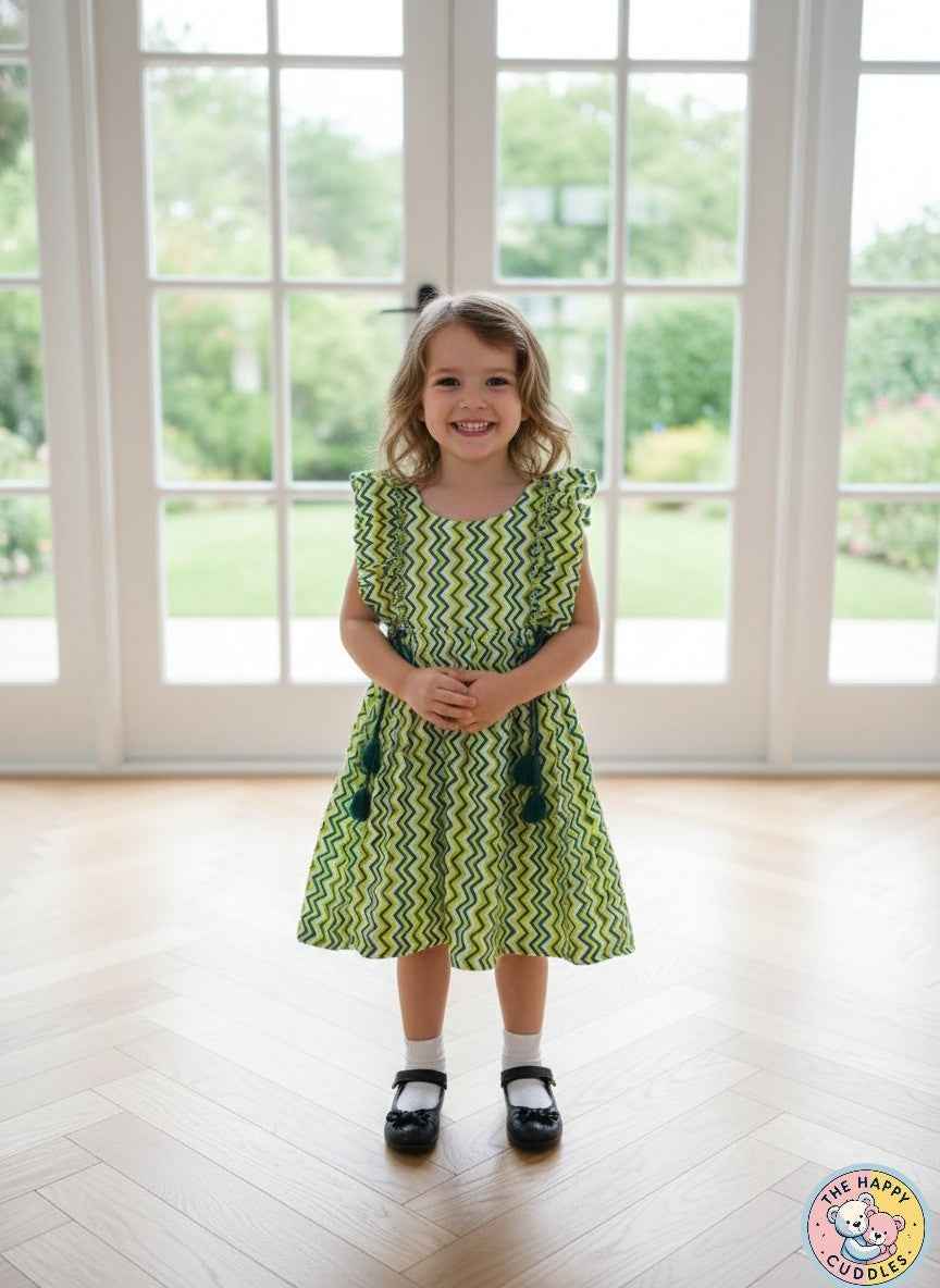Flutters Green & white combo