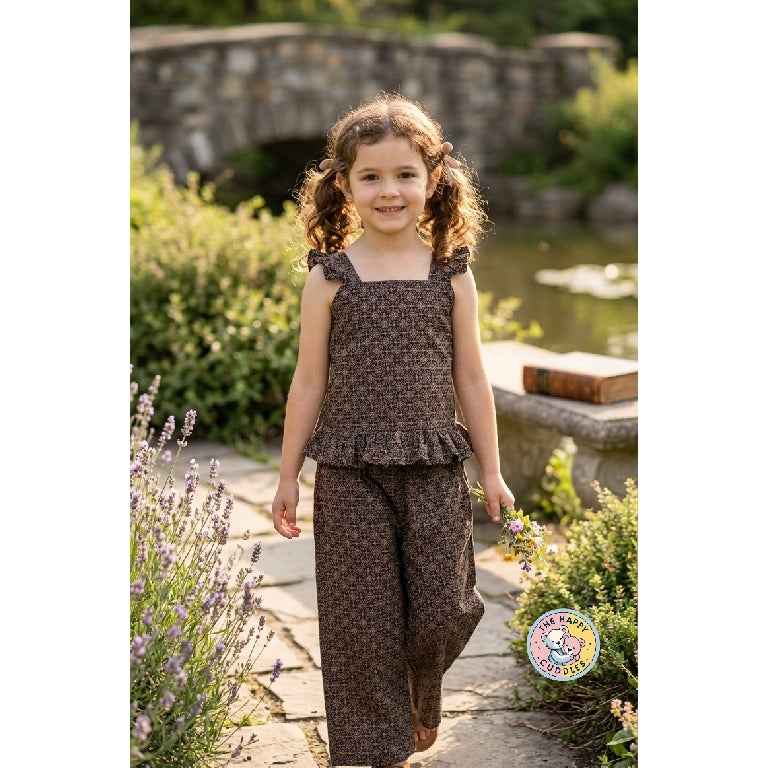 Toffee Twirl Peplum girls Co-ord set