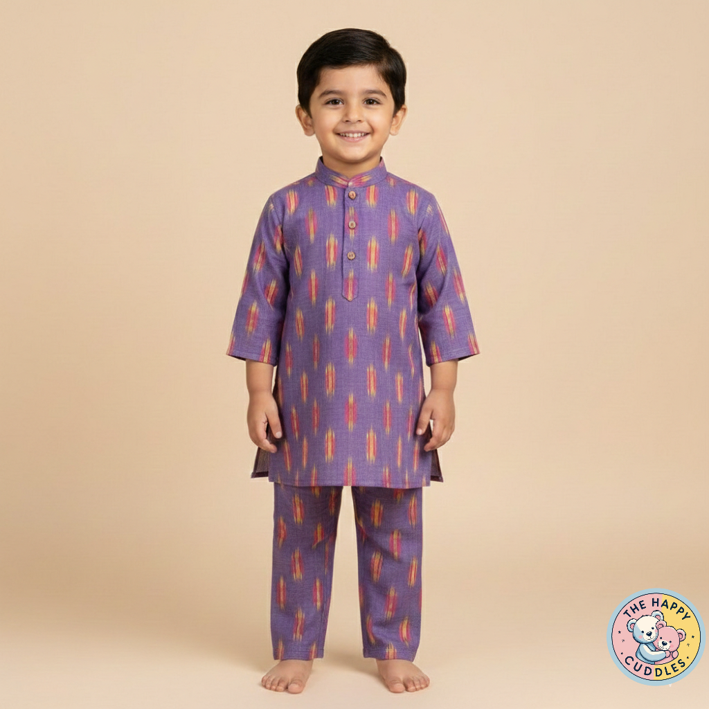 Premium Handspun cotton Boys suit Grey