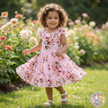 Pastel pink floral twirl dress