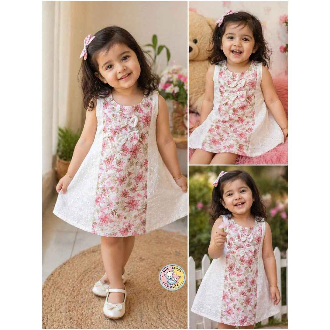 Light Pink Floral Hakoba Frock