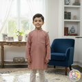Plain Kurta Top for Boys Terracota Red