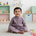 Premium Handspun cotton Boys suit mauve-purple