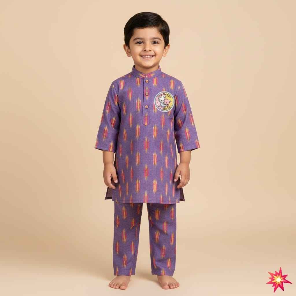 Premium Handspun cotton Boys suit Grey