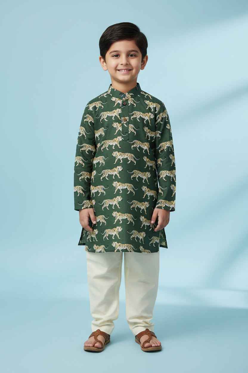 Boy  Green kurtha set