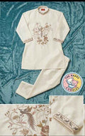 Boys Imperial Ivory Embroidered 3-Piece Kurta Set