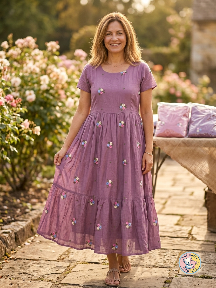 Women’s Premium Mulchanderi Plum Frock