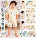 Kids safari cotton shirt and short set