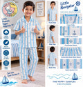 Blue sailor kids soft knit wear shirt and pant set