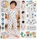 White and blue cactus cotton set