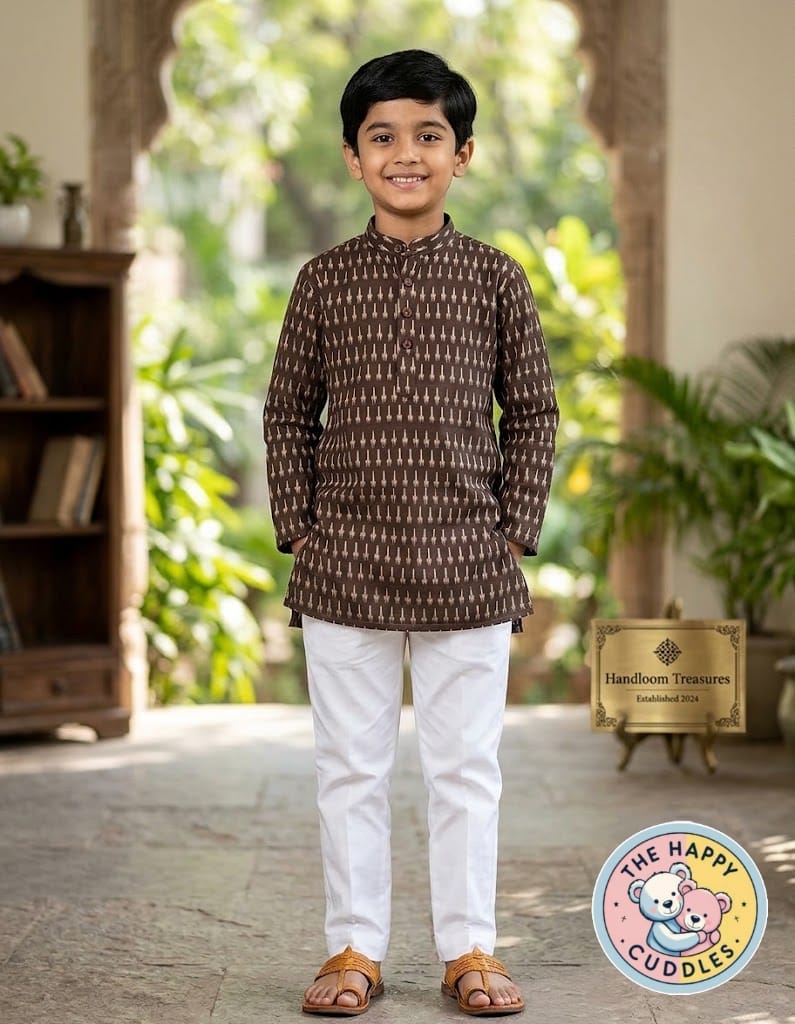 Deep dark brown kurtha set