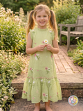 Girl Premium Mulchanderi Green Frock